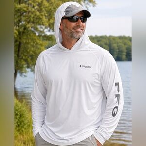 Columbia White Long-Sleeve Hooded Performance Jacket